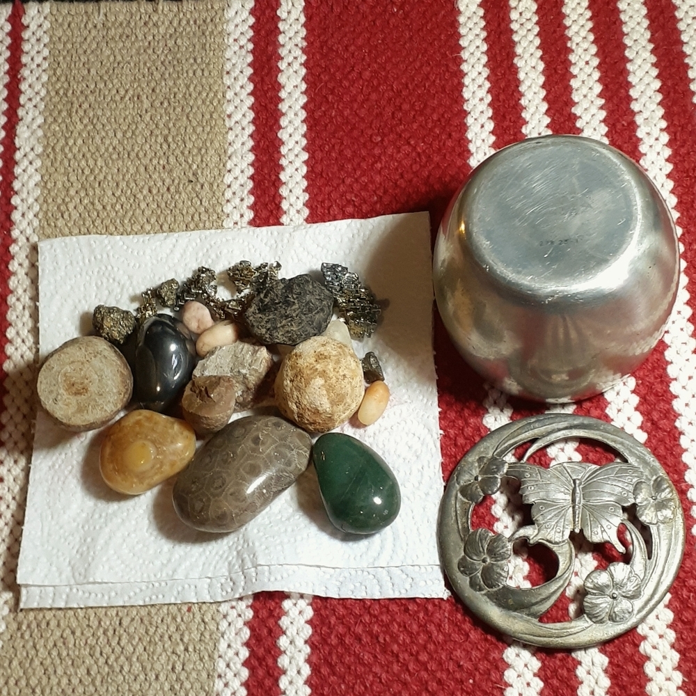 Vintage Pewter and Rock Collection